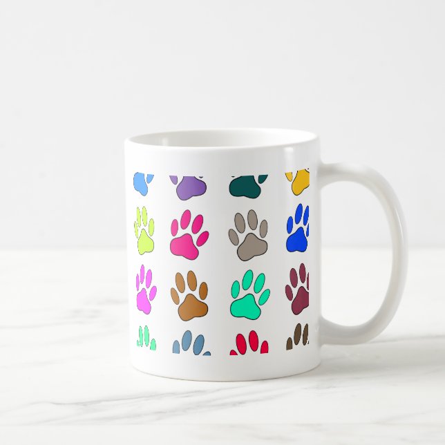 Mug Motif Empreinte de patte de chien multicolore (Droite)