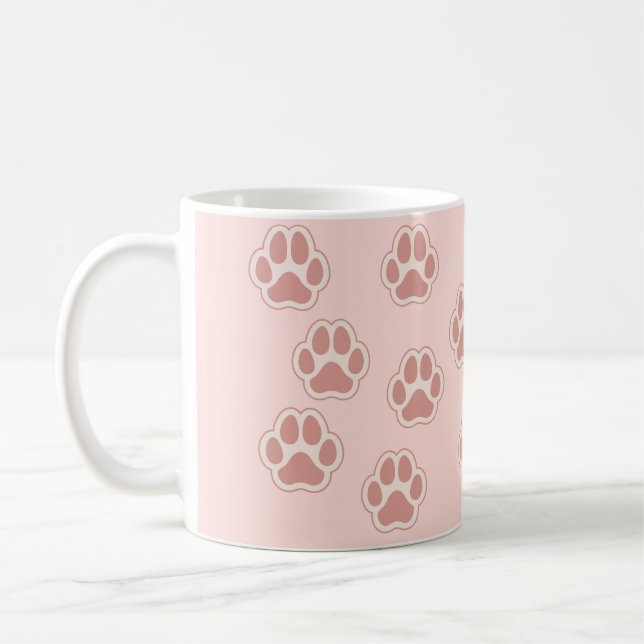 Mug Motif Empreintes de Patte de Chien Mignon  (Gauche)