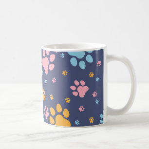 Mug Motif Empreintes de Pattes d'Animaux Colorés