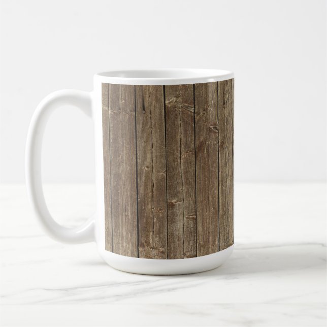 Mug Motif en bois Brown élégant rustique (Gauche)