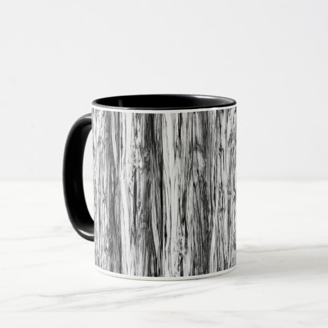 Mug Motif en bois de chauffe - noir, blanc et gris (Devant gauche)