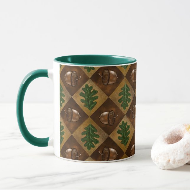 Mug Motif en carton de chêne Acorn (Avec donut)