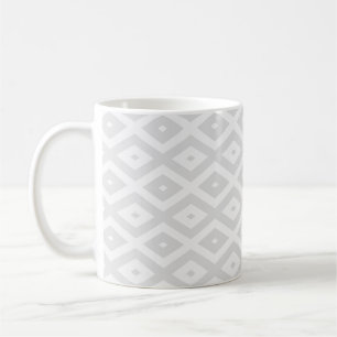 Mug Motif en diamant gris clair et blanc