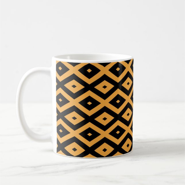 Mug Motif en diamant jaune et noir (Gauche)