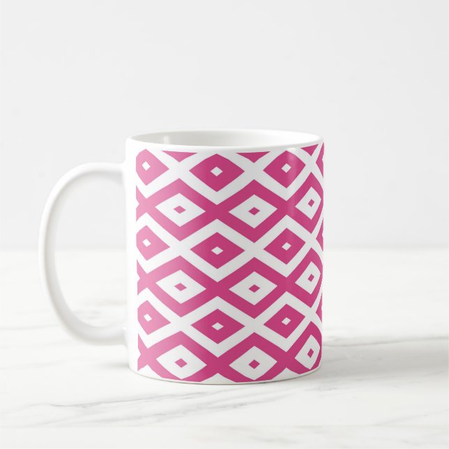Mug Motif en diamant rose et blanc (Gauche)