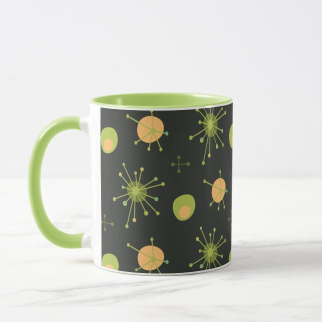Mug Motif en étoile Atomique MCM Vert, Orange (Gauche)