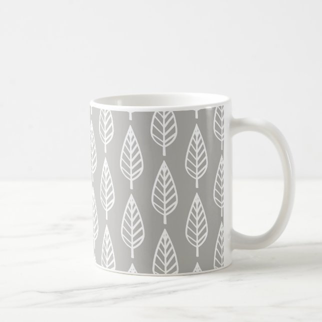 Mug Motif en feuille de hêtre - gris argenté / gris et (Droite)