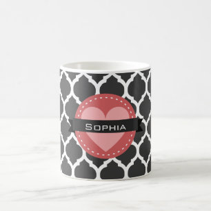 Mug Motif en lattice gris rose marocain