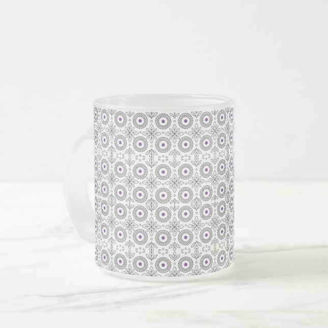 Mug Motif en ligne noire et blanche (Devant gauche)