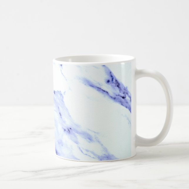 Mug Motif en marbre abstrait bleu moderne (Droite)