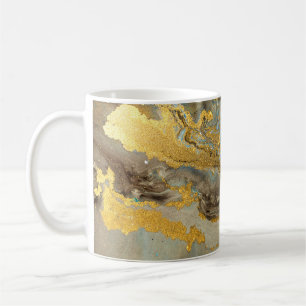 Mug Motif en marbre bleu et or