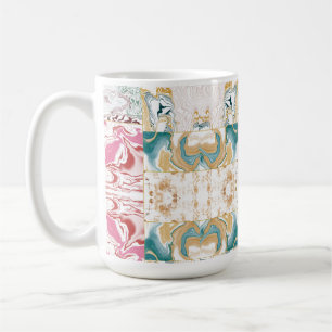 Mug Motif en marbre doré et bleu