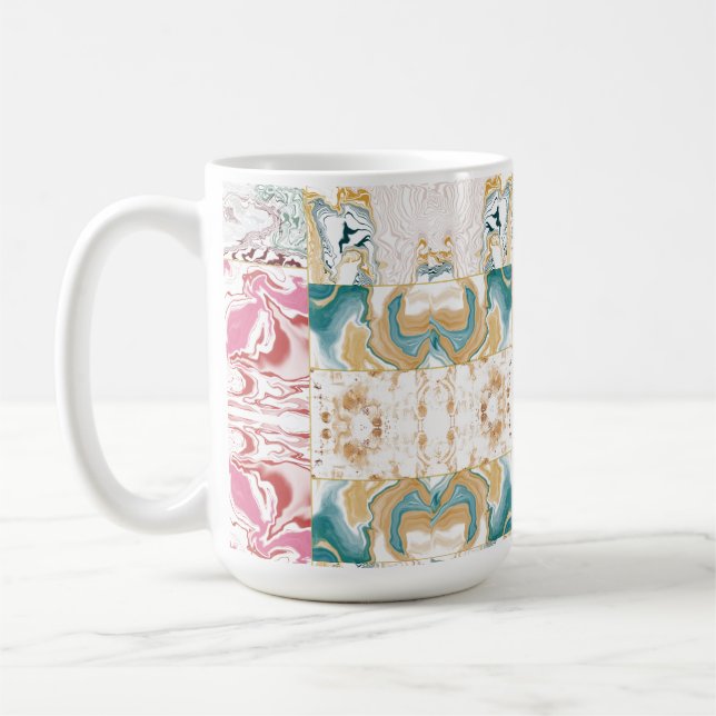 Mug Motif en marbre doré et bleu (Gauche)