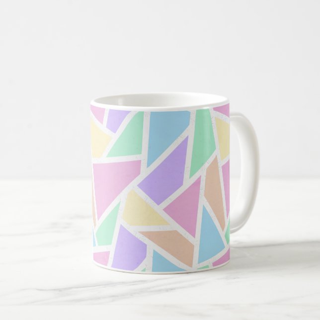 Mug Motif en mosaïque arc-en-ciel Pastel (Devant droit)
