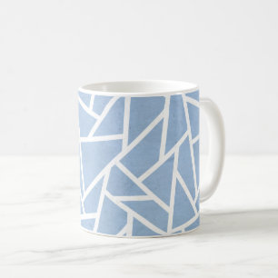 Mug Motif en mosaïque bleu pâle et blanc