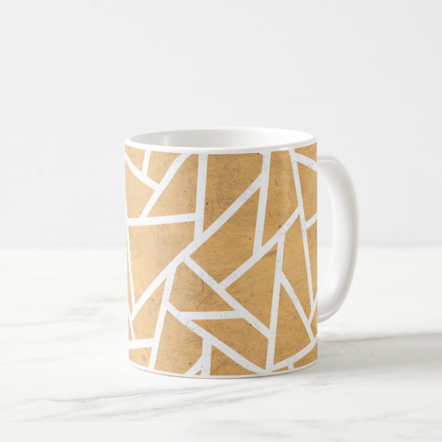 Mug Motif en mosaïque jaune et blanc (Devant droit)