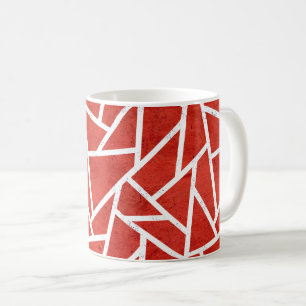 Mug Motif en mosaïque rouge et blanche