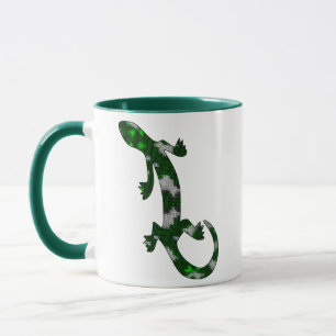 Mug Motif en mosaïque verte Gecko Lizard Reptile Art