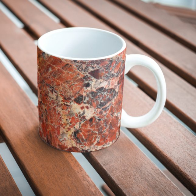 Mug Motif en pierre de Jasper Breccié Orange (In Situ Bench)