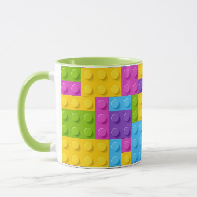 Mug Motif en plastique de blocs de construction (Gauche)
