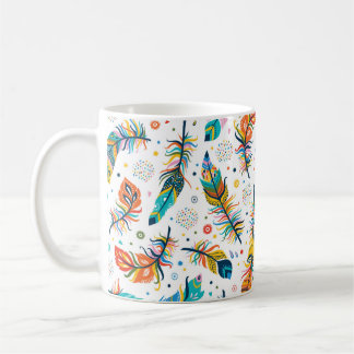 Mug Motif en plumes vintage sans couture dans le style