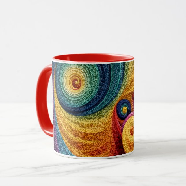 Mug Motif en spirale abstrait Texture tourbillonnante  (Devant gauche)