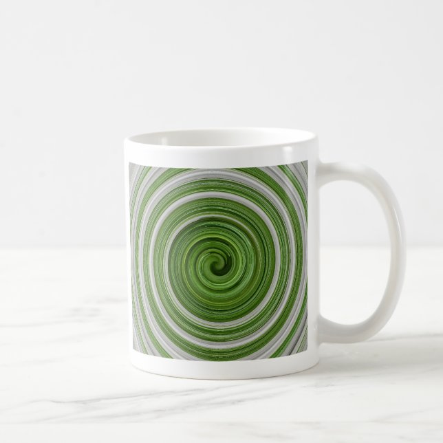 Mug Motif en spirale verte et blanche (Droite)