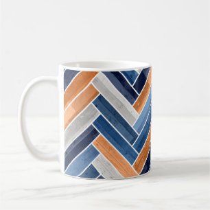 Mug Motif en squelette dans Navy Blue and Orange