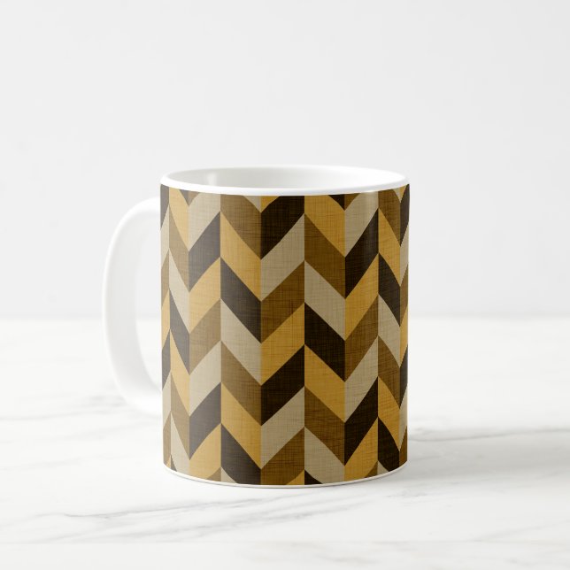 Mug Motif en squelette doré et brun (Devant gauche)