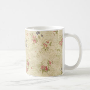 Mug motif en tissu vieil Rose vintage