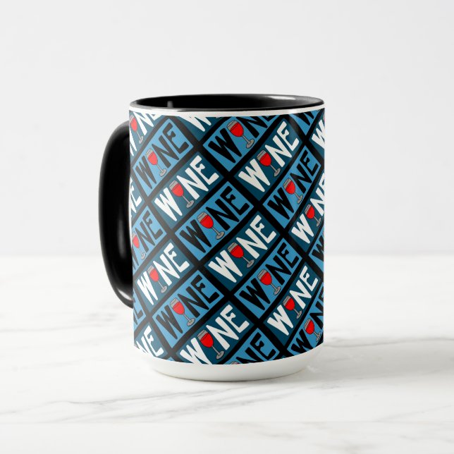 Mug Motif en verre de vin rouge (Devant gauche)