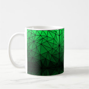 Mug Motif en verre tendu 02.Vert.Ligne noire BG