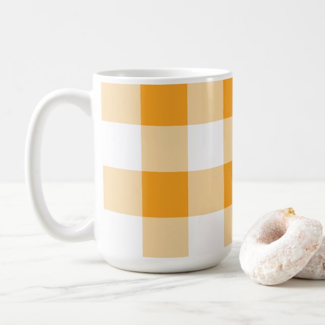 Mug Motif En vichy jaune (Avec donut)