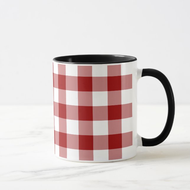Mug Motif En vichy rouge et blanc (Droite)
