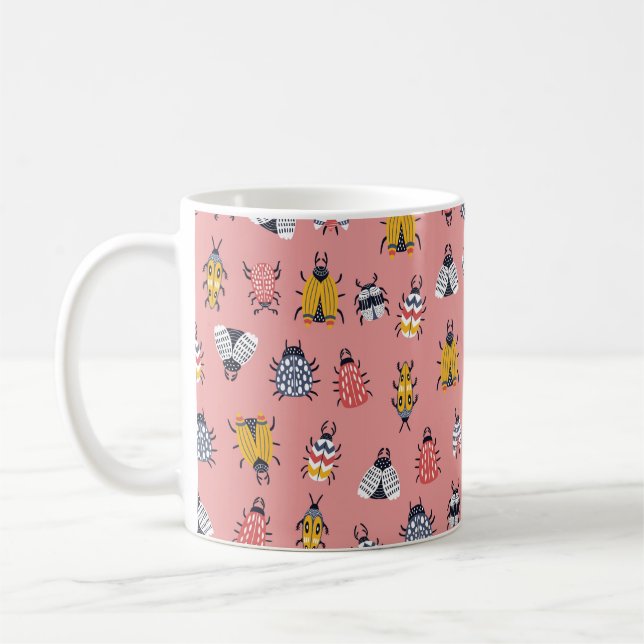 Mug Motif enfantin sans couture avec des insectes et d (Gauche)