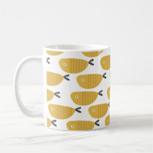 Mug Motif enfantin sans couture avec des poissons drôl