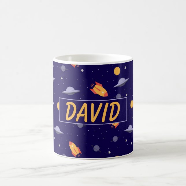 Mug Motif espace nom orange bleu (Centre)