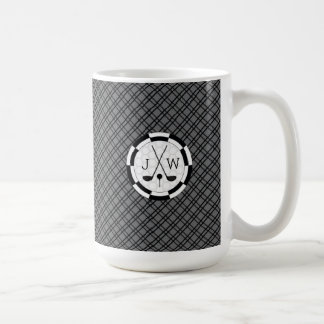 Mug Motif et monogramme modernes d'équipement de golf