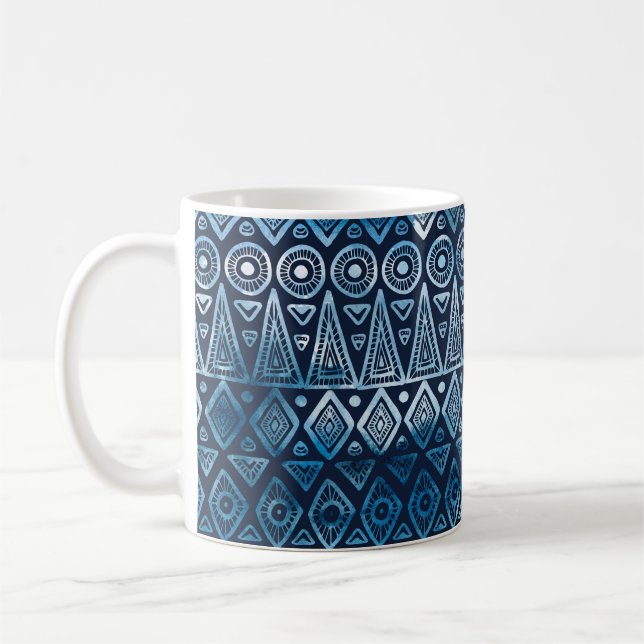 Mug Motif ethnique bleu classique (Gauche)