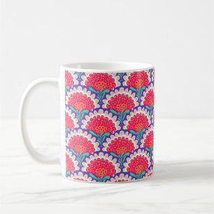Mug Motif ethnique vintage avec fleurs. Design floral