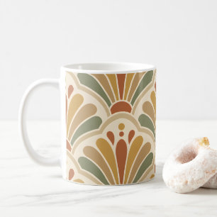 Mug Motif éventail Art Déco en coquille dans un style