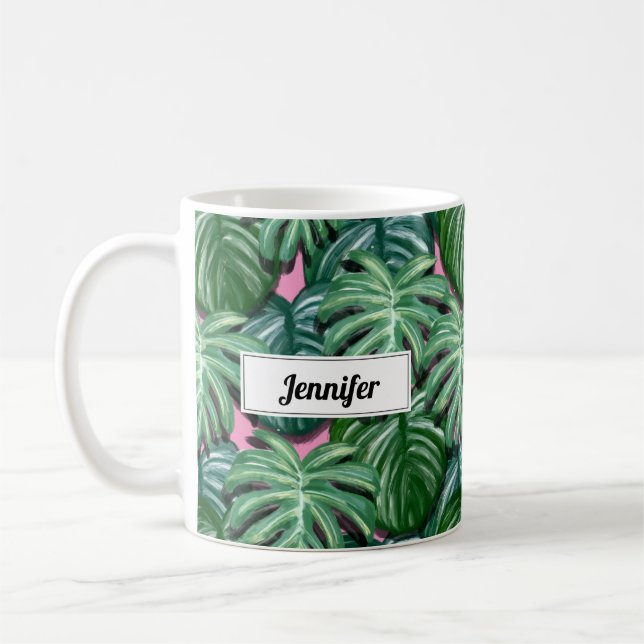 Mug Motif exotique Feuille tropical vert (Gauche)