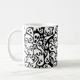Mug Motif fantôme noir et blanc
