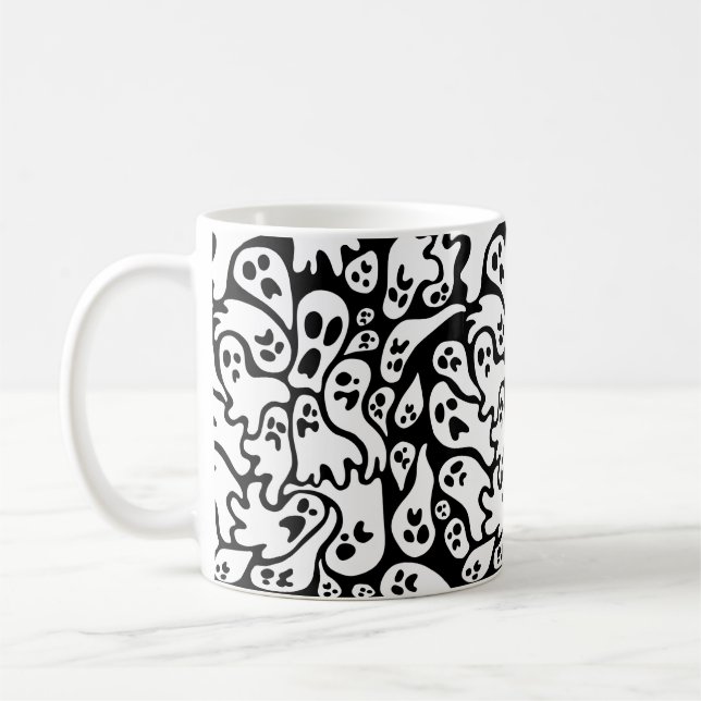 Mug Motif fantôme noir et blanc (Gauche)