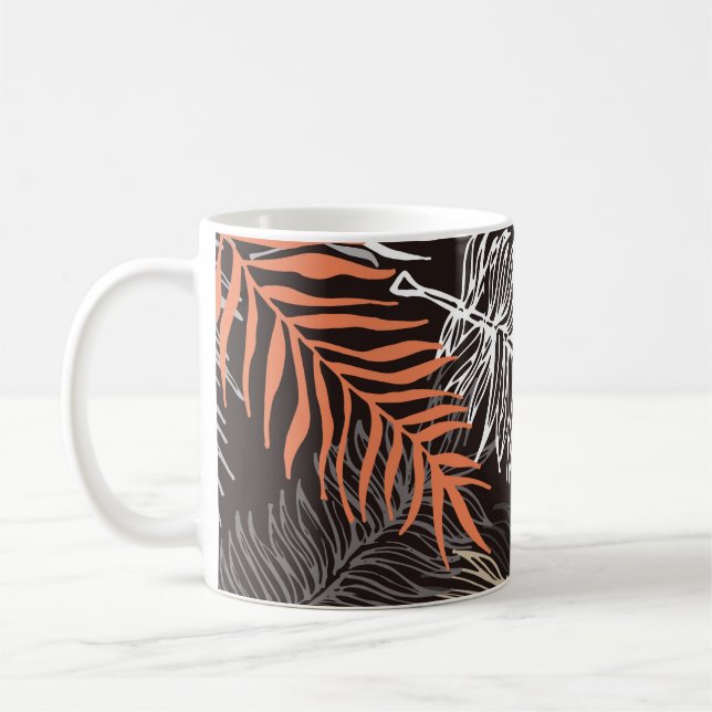 Mug Motif feuille de doodle dessiné à la main (Gauche)