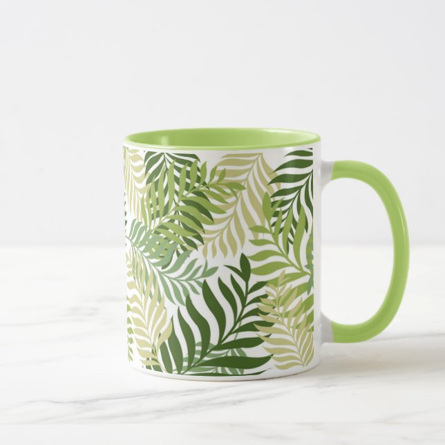 Mug Motif Feuille de foune botanique sur blanc (Droite)