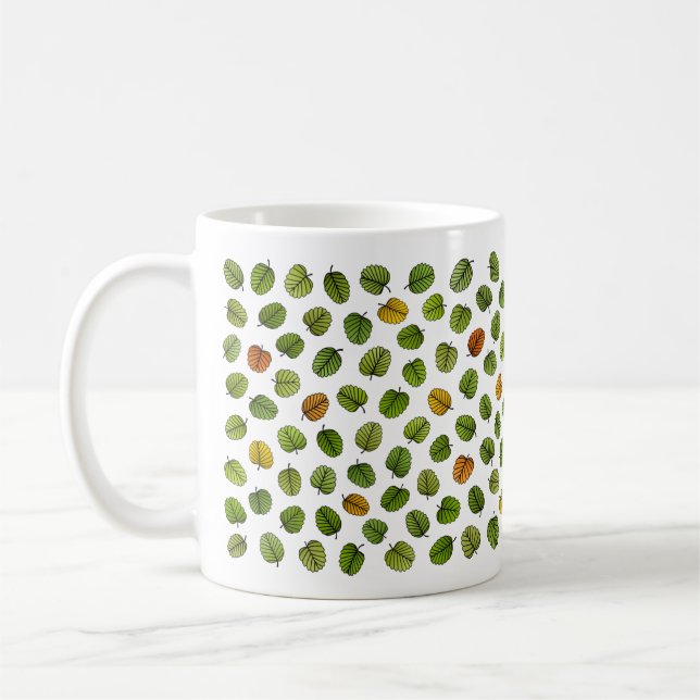Mug Motif feuille de pagus vert (Gauche)