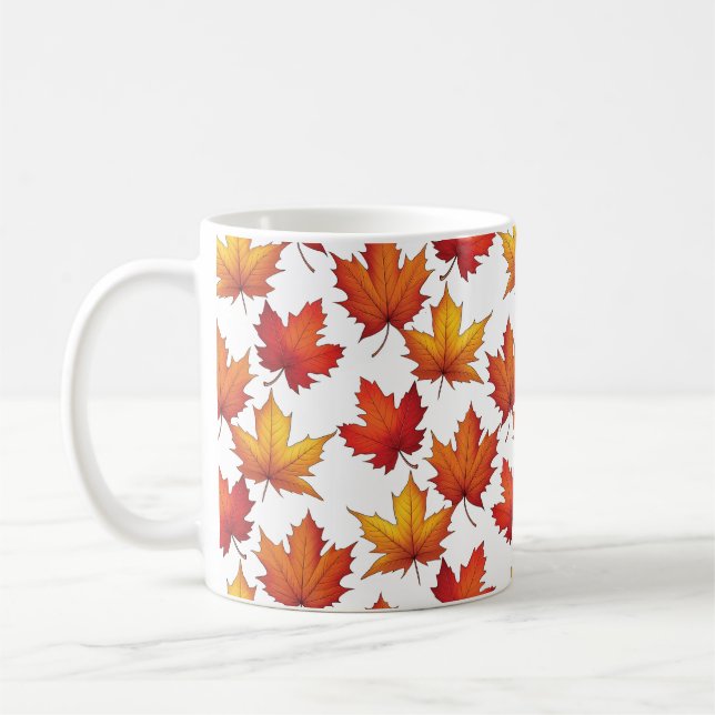 Mug Motif Feuille de Red Maple. Motif d'automne (Gauche)