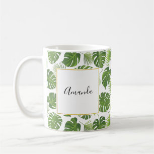 Mug Motif Feuille élégant Green Tropical