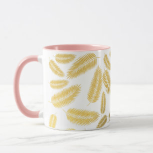 Mug Motif Feuille Faux Gold Palm